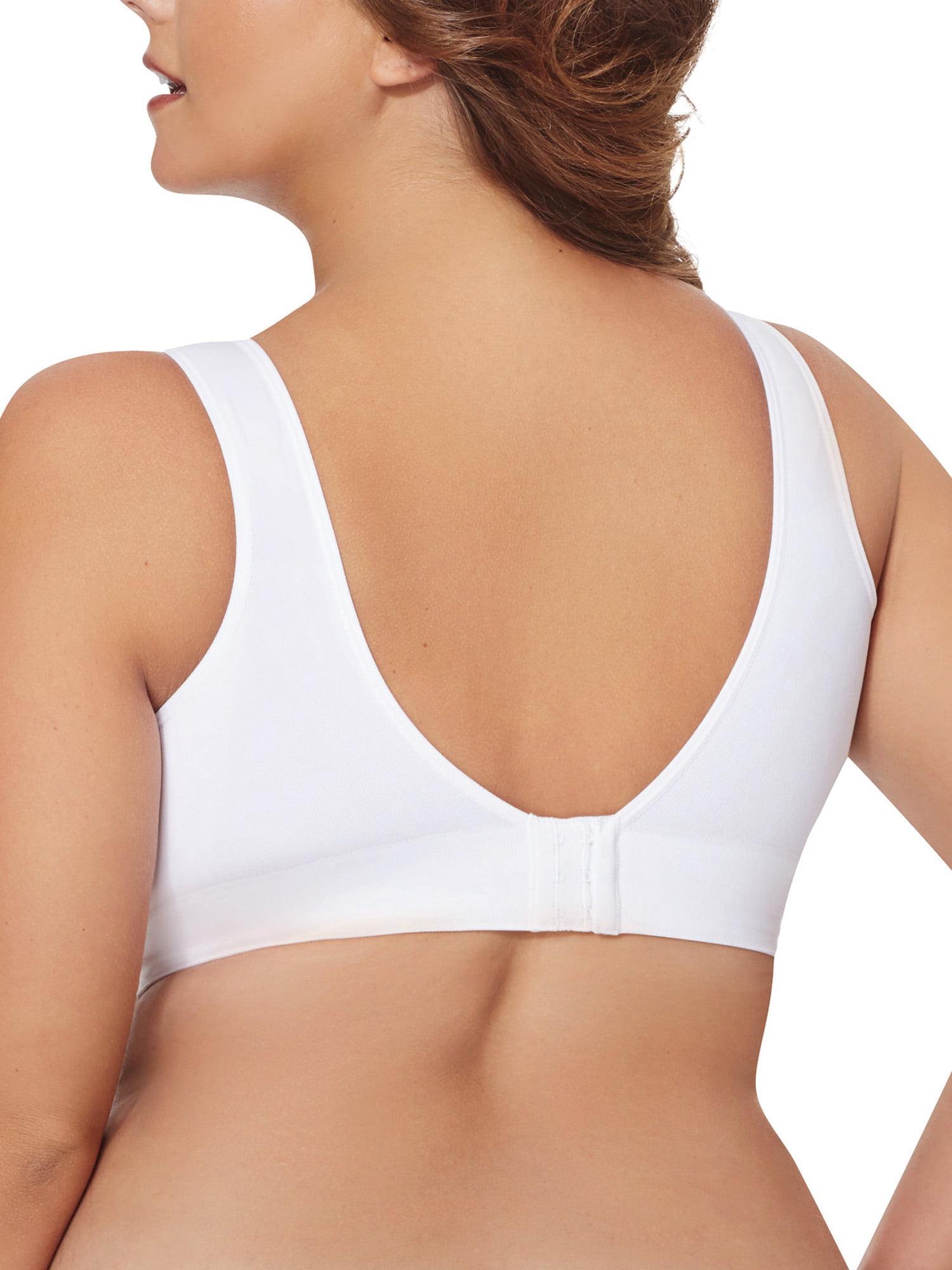 Just My Size Just My Size Pure Comfort Wirefree Bra with Lace Trim & Back  Close (1271) White, 1X 