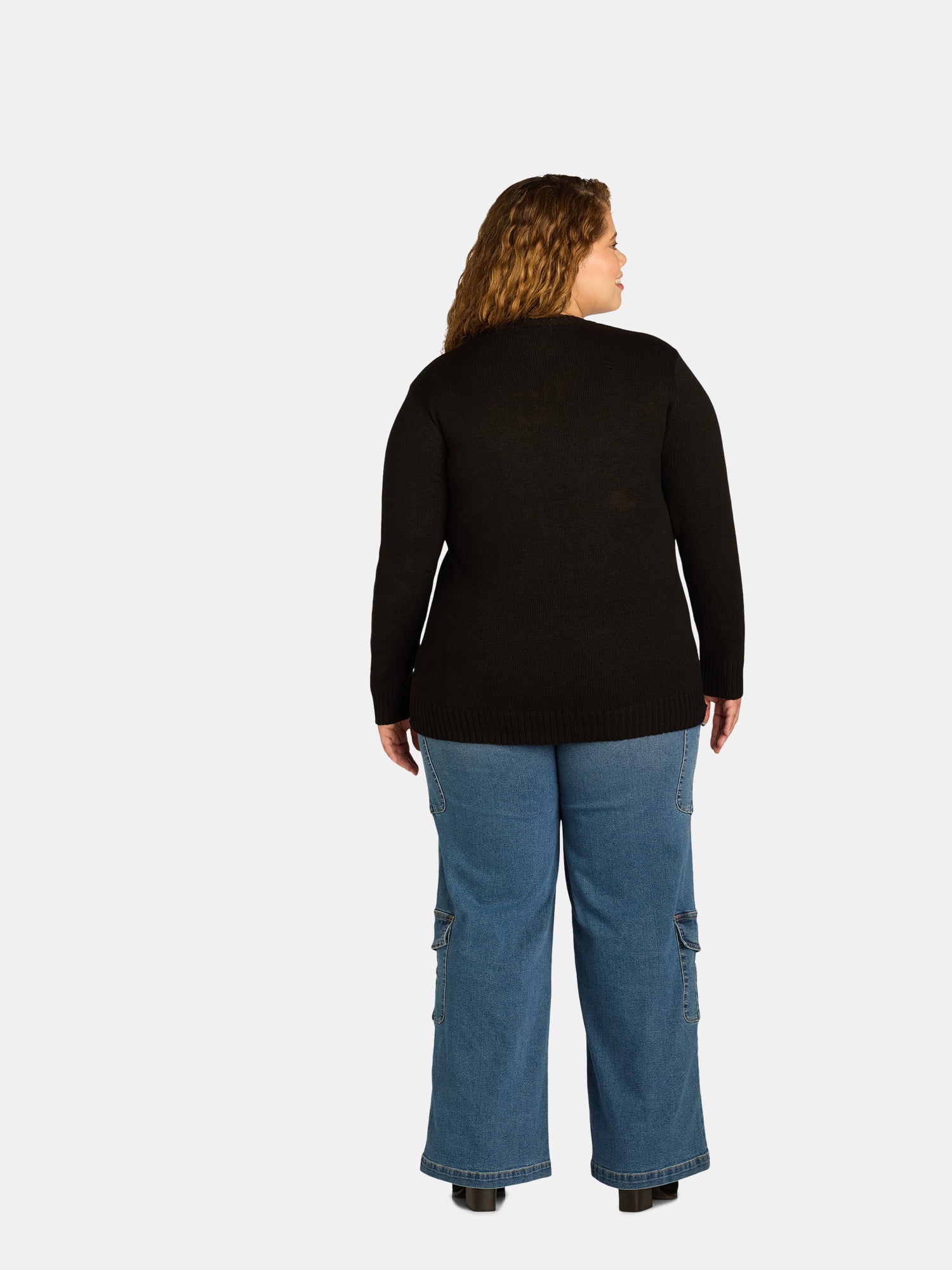 What's Next Women's and Women's Plus Size Heart Patch Pullover Sweater, Sizes S-4X