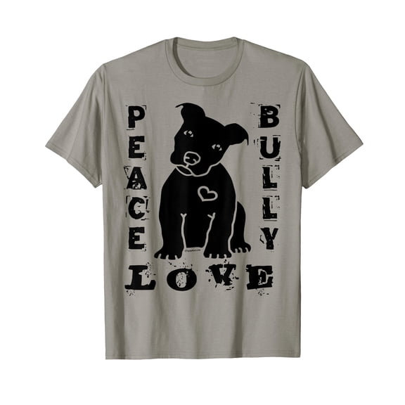 Light-Colored Pitbull Love T-Shirt with Peace Love Bully Graphic for Dog Lovers