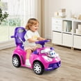 thumbnail image 2 of Costway 3-in-1 Sliding Walker w/ Adjustable Canopy Horn Music & Light for Boys & Girls Pink, 2 of 11