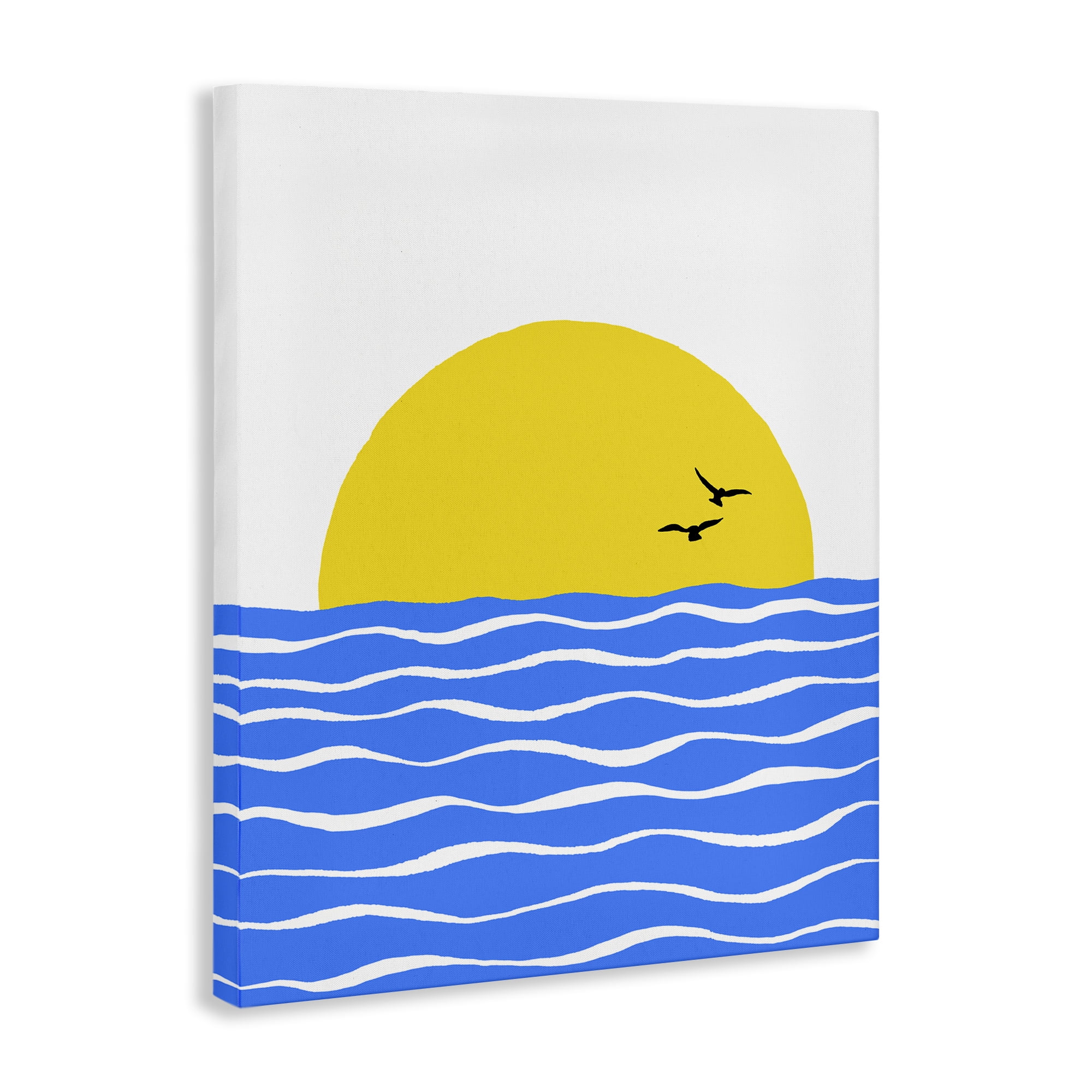 Stupell Industries Birds & Blue Sea Nautical & Beach Painting Wrapped Canvas Art Print Wall Art, 24 x 30