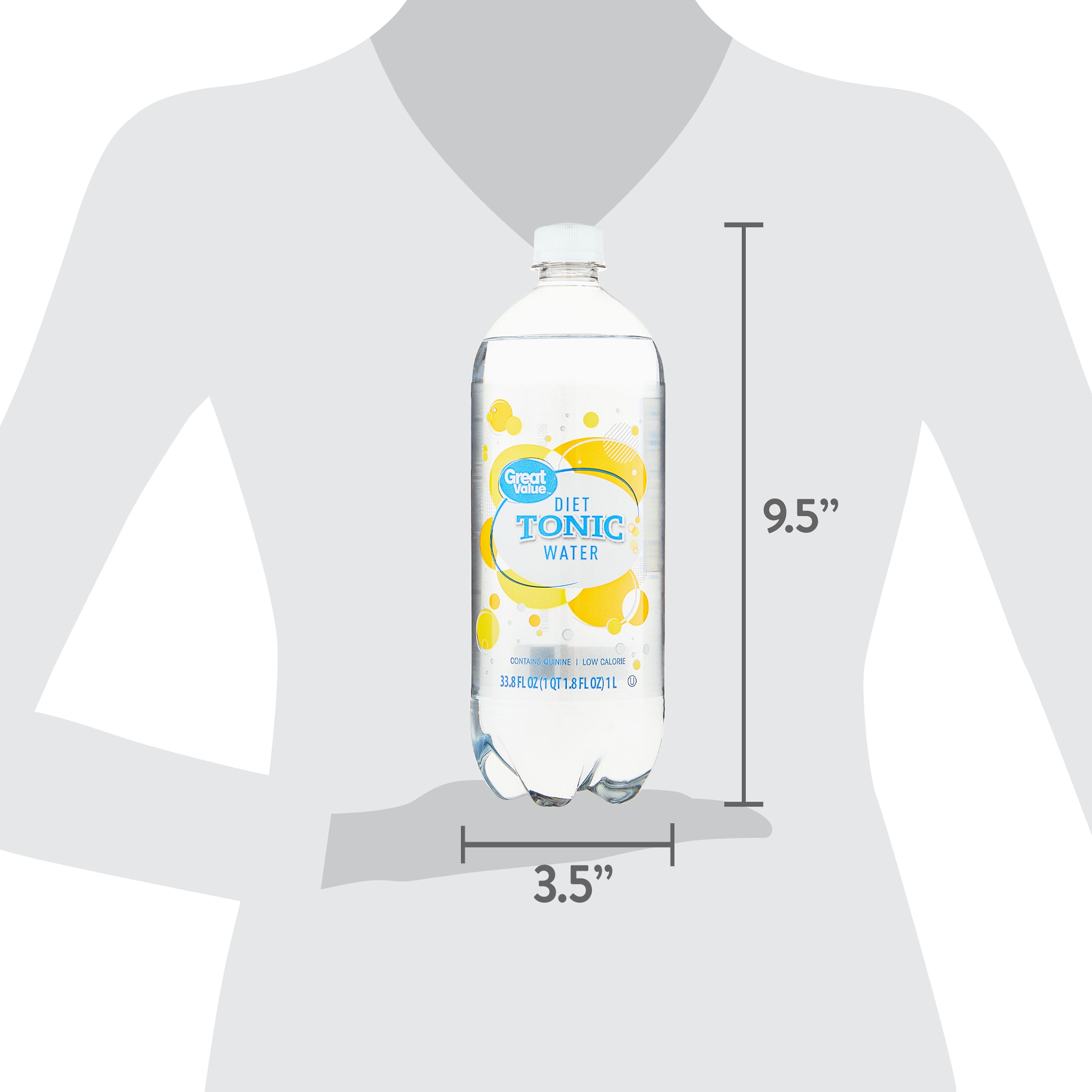 Great Value Diet Tonic Water, 33.8 fl oz Bottle