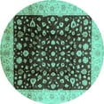thumbnail image 1 of Ahgly Company Indoor Round Oriental Turquoise Blue Industrial Area Rugs, 8' Round, 1 of 4