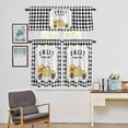 thumbnail image 5 of Kitchen Window Curtains Valance and Tier Set, Farm Truck with Sweet Bee Rod Pocket Tier Curtains and Valance 3 Piece Set, Summer Daisy on Buffalo Lattice Window Treatment for Bedroom Living Room, 5 of 9