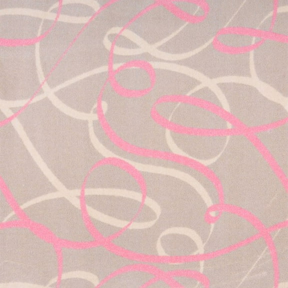 Joy Carpets 1746D-03 Playful Patterns Ribbons Rectangle Childrens Area Rugs 03 Pink - 7 ft. 8 in. x 10 ft. 9 in.