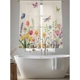 thumbnail image 5 of Wildflowers Sheer Curtains 63 Inch Length 2 Panels Set Window Treatments, Spring Vintage Tulip Butterfly Floral Leaf Rod Pocket Semi Curtains for Living Room/Bedroom/Kitchen Décor, 104"W x 63"L, 5 of 7