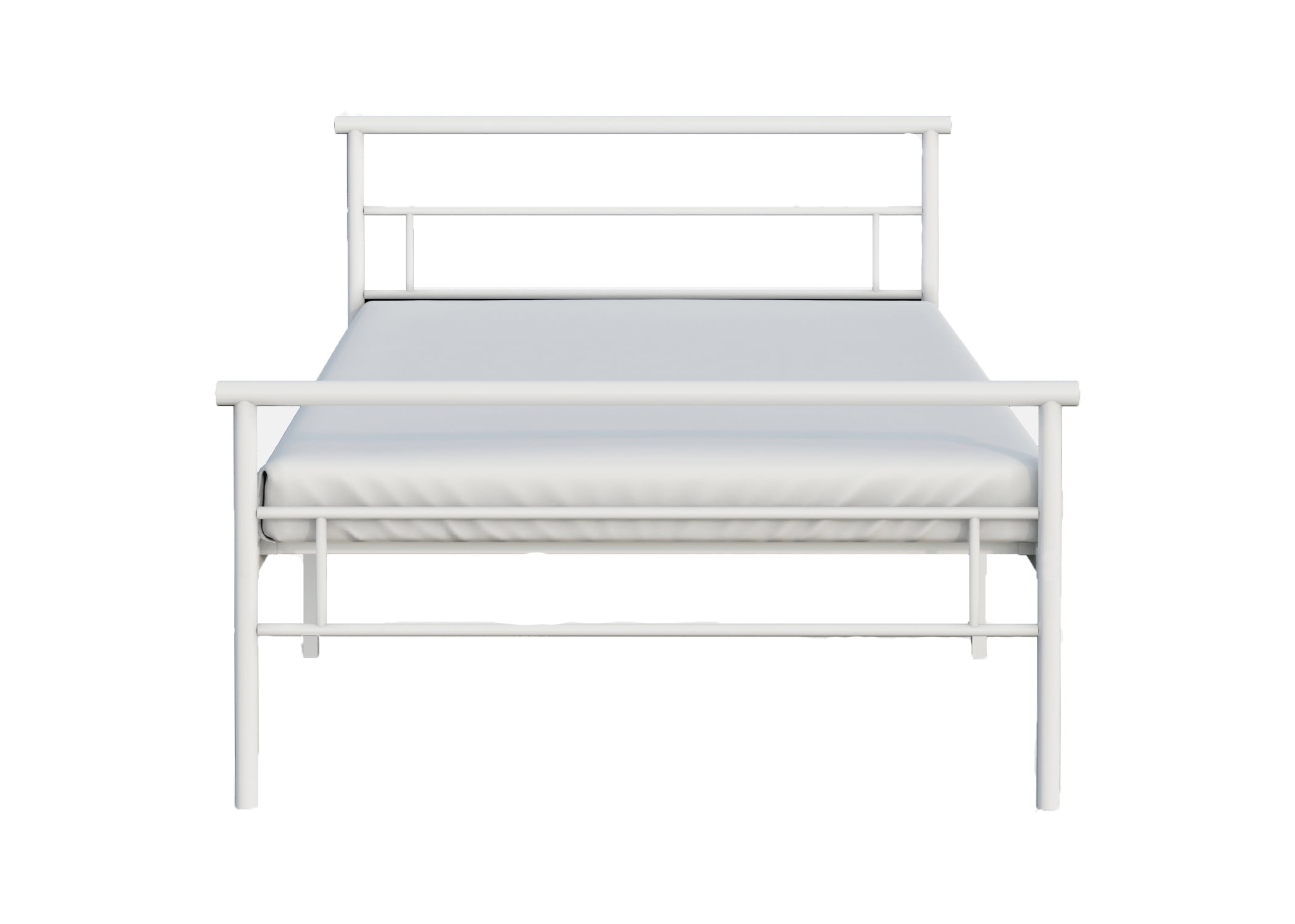 BK Furniture Seattle Classic Metal Bed, Twin, White