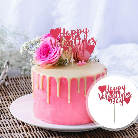 Raindrops 4 Pcs Valentine Cake Inserting Toppers Cake Topper Decors Baking DIY