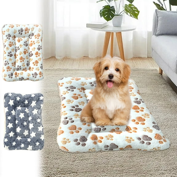COM1950s Dog Bed Mat,Reversible Crate Pads for Small/Medium/Large Dogs & Cats Sleeping,Portable & Soft,Dog Beds Crate Pad - Machine Washable Dog Mat Bed Kennel Mat Cat Bed S(18.89X13.38In)