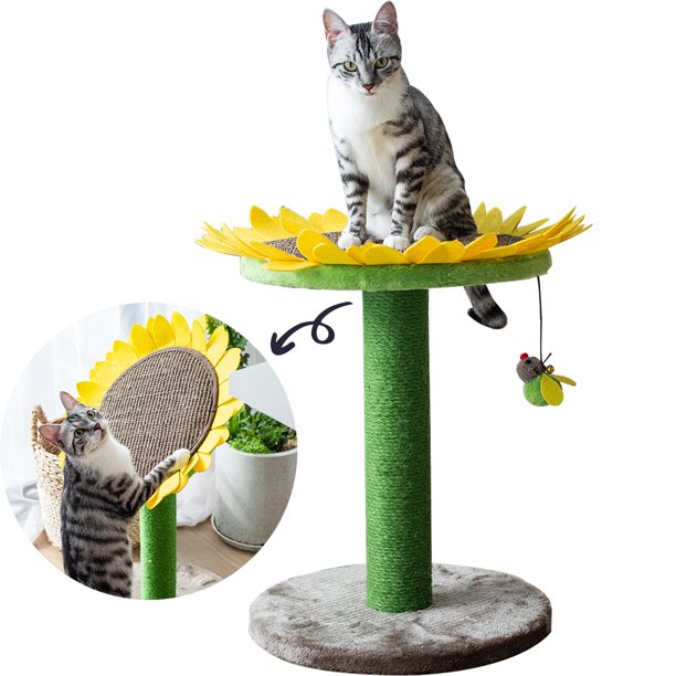 Catry Sunflower Cat Tree Natural Sisal Material Scratching Post and