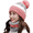 Pink, variant on Loonyx Beanie with Pom-Pom, Matching Scarf Set Red- Wool, Winter, Girls Size Small, One Pack