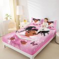 thumbnail image 3 of Castle Fairy Sweet Black Girl Bed Sheets 4-Piece,Magical Book Print Full Size Sheets,Pink,1 Fitted Sheet, 1 Flat Sheet and 2 Pillowcases, 3 of 6