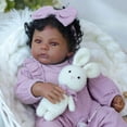 thumbnail image 2 of Muñeca Reborn WOOROY, niña negra realista de 45 cm con acceso., 2 of 9