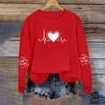 thumbnail image 2 of WTXUE Valentine Love Heart Graphic Print Crewneck Long Sleeve Pullover Shirts Thick Sweatshirts Plus Size Sweatshirts Graphic Sweatshirts Athletic Sweatshirts Valentines Day Outfit Red Xl, 2 of 3