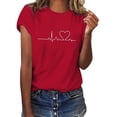 thumbnail image 2 of ZHENHONG Graphic Tees for Women, Women's Spring/Summer Love Printed Loose Casual Short Sleeved T Shirt Going Out Tops, 2 of 5