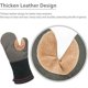 thumbnail image 4 of (Grey) Oven Gloves Heat Resistant Gauntlet Long Thick Large Oven Mitts Cotton Leather Soft Hot Heat Proof for Kitchen Cooking Chef Home BBQ Grilling B, 4 of 5