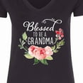 thumbnail image 4 of Inktastic Blessed to Be a Grandma with Flowers Women's V-Neck T-Shirt, 4 of 5