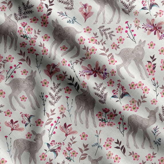 Soimoi Animals Print,Cotton Cambric, Quilting Fabric Sold by The Yard 42 Inch Wide, Medium Weight Cotton Fabric, SewingSupplies, Dusty Pink