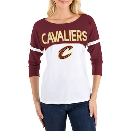 Adidas Cleveland Cavaliers Light - Women's New Era White/Wine Cleveland Cavaliers 3/4-Sleeve T-Shirt