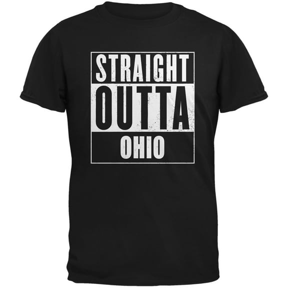 Straight Outta Ohio Black Adult T-Shirt - Small