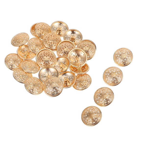 LEORX 30Pcs Sewing Fastener Metal Button for Clothes Golden Hollow Decoration