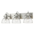 thumbnail image 2 of Yep by Golden Lighting Hines 3-light Vanity in Pewter and Seeded Glass, 2 of 5