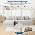 thumbnail image 5 of LUCKHAO L-Shaped Sectional Couches for Living Room with Memory Foam & Steel Frame - No Assembly Convertible Sofa Bed, Corduroy Fabric Compression Sofa, Modular Couch for Bedrooms,Home Theater, 5 of 12