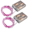 thumbnail image 1 of JH Specialties 67202 Battery Operated LED Waterproof Mini String Lights With Timer Pink, Set of 2, 1 of 1