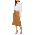 thumbnail image 2 of INSPIRE CHIC Women's Faux Leather Skirt PU High Waist Business Casual Knee Length Skirts L Camel Brown, 2 of 5