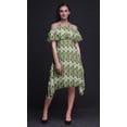 thumbnail image 5 of Bimba Tie-Dye Print Cold Shoulder Women Swing Tunic Flutter Sleeve Midi Dress-XXX-Large, 5 of 6