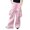Pink, variant on LYHaoo Cargo Pants For Girls Casual High Waisted Loose Fit Pockets Kids Cargo Casual Streetwear Pants For Kids Cargo Pants for Girls(Pink)