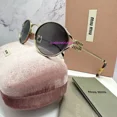thumbnail image 1 of New MIU MIU Sunglasses 54mm Oval MU 52YS Gold Metal Gray Lens Italy AUTHENTIC, 1 of 6
