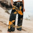 thumbnail image 2 of YUANGUANST Womens Dress Pants Women's Beach Boho Style Loose Casual Straight Leg Pants Office Slacks, 2 of 4