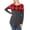 Charcoal, variant on Womens Plaid Colorblock Long Sleeve Shirt