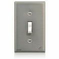 thumbnail image 4 of Leviton Antimicrobial Powder Coated Gray 1 gang Stainless Steel Toggle Wall Plate 1 pk, 4 of 5