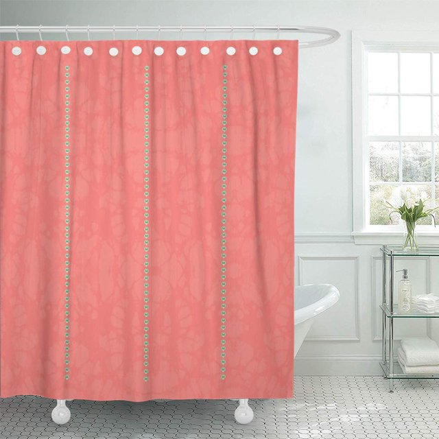 Cortina de Ducha ABPHQTO Boho Melocotón Paisley Estampado Floral Cumpleaños 150x180 cm