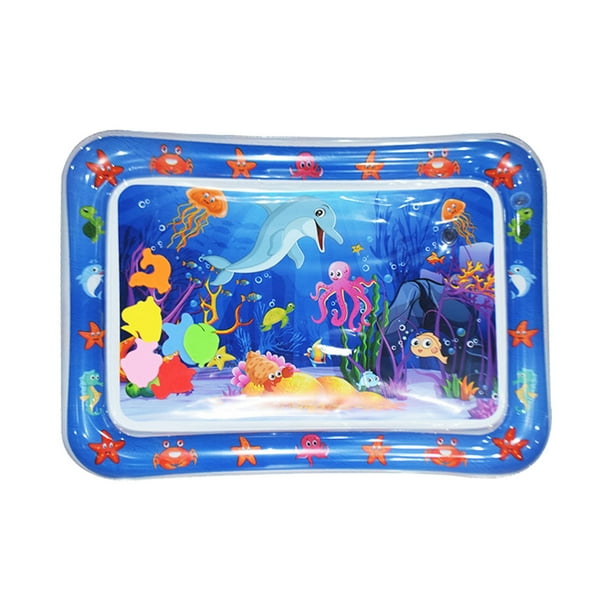 Alfombra de Agua para Bebé Bsvklp Pat Pad PVC Océano Pez Delfín Azul