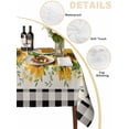 thumbnail image 5 of Sunflower Suqare Tablecloth - 54 x 54 Inch, Summer Botanical Bee Rustic Black Plaid Waterproof & StainResistant Tablecloth, Washable Oil-proof Table Cover for Dining/Party/Wedding/Camping/Buffet, 5 of 9
