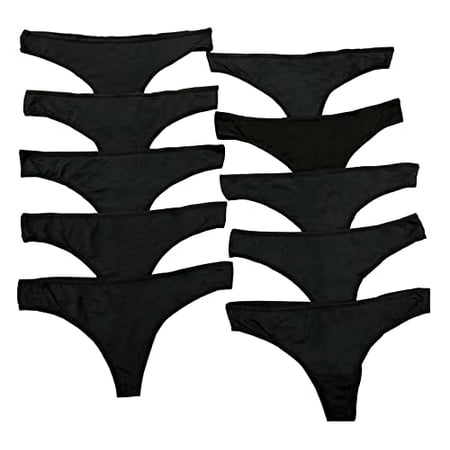 

Women s Bamboo Thong - 10 Pack Black