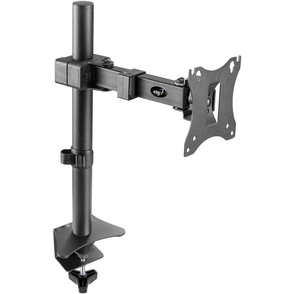 ELG F50N Full Motion Monitor Desk Mount Arm for 17–34 Inch Screens, Adjustable Height Swivel Tilt VESA Stand