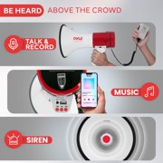 PYLE PMP58U - Megaphone Speaker with Talk & Siren Modes, Handheld Microphone, MP3/USB Reader, Aux (3.5mm) Input