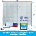 thumbnail image 2 of Flipside Products Two-Sided Dry Erase Boards, XY Axis/Plain, 9" x 12", with Colored Pens & Erasers, Class Pack of 12, 2 of 3
