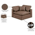 thumbnail image 2 of Meridian Furniture Comfy Brown Vegan Leather Corner Chair, 2 of 12
