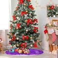 thumbnail image 4 of FMSHPON Purple Christmas Snowflakes Xmas Christmas Tree Skirt Stand Mat for Holiday Party Decoration Indoor Outdoor 48 inches, 4 of 6