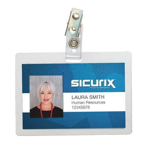 Sicurix ID Badge Holder,Horizontal,PK100 BAU 62916