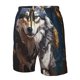 thumbnail image 4 of Fotbe Oil Painting Tribal Wolf Trajes de Baño Estampados para Hombre, Shorts de Verano de Secado Rápido, Ropa de Playa, Bañadores-Medium, 4 of 6