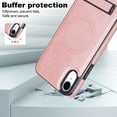thumbnail image 5 of Allytech Magnetic Case for iPhone XR with Foldable Kickstand,【Compatible Magsafe】Ultra Slim Retro PU Leather Camera Screen Protection Shockproof Anti-Drop Back Case for Women Men - Rosegold, 5 of 7