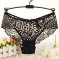 thumbnail image 2 of Lace Underwear For Women,Panties Lace Cutout Hollow Waist Women's Briefs Scalloped Lace Hipster Thong Panties Bow Underwear Seamless,Underwear For Women,Black,M, 2 of 6