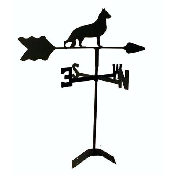 The Lazy Scroll germanroof German Shepherd Roof Mount Weathervane