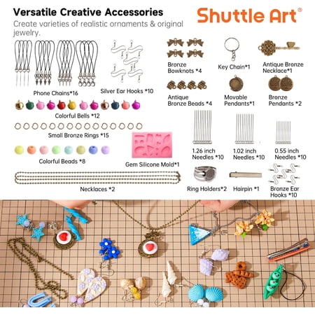 Shuttle Art オーブン粘土 ポリマークレイ 60色セット ポリマー粘土キット 粘土ツール アクセサリー 収納ケース付き オーブン焼き